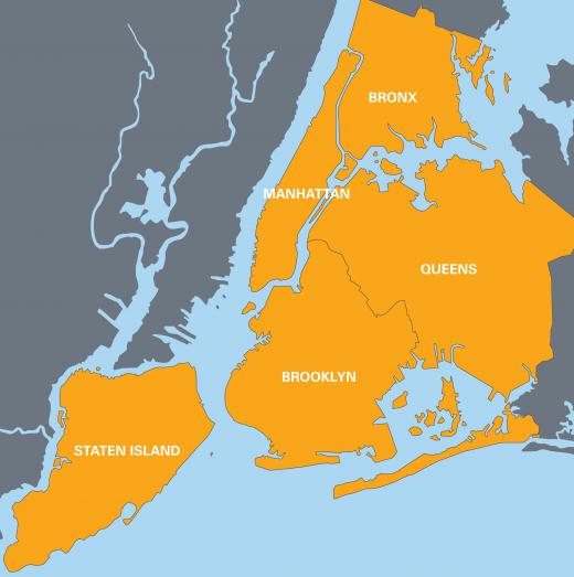 New York City is divided into five burroughs.