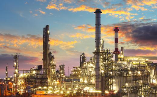 Most of the oil the United States receives from foreign countries is separated into products like motor oil and gasoline at domestic refineries.