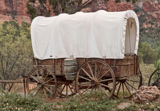 Many early pioneers came to Oklahoma by covered wagons.