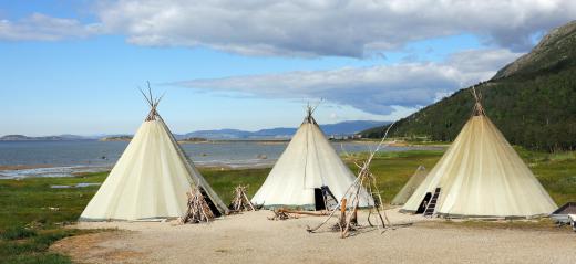 The Crow lived in tents, or tipis, made of animal skins.